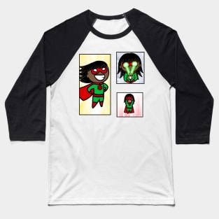 Christmas Superhero Sticker Pack Baseball T-Shirt